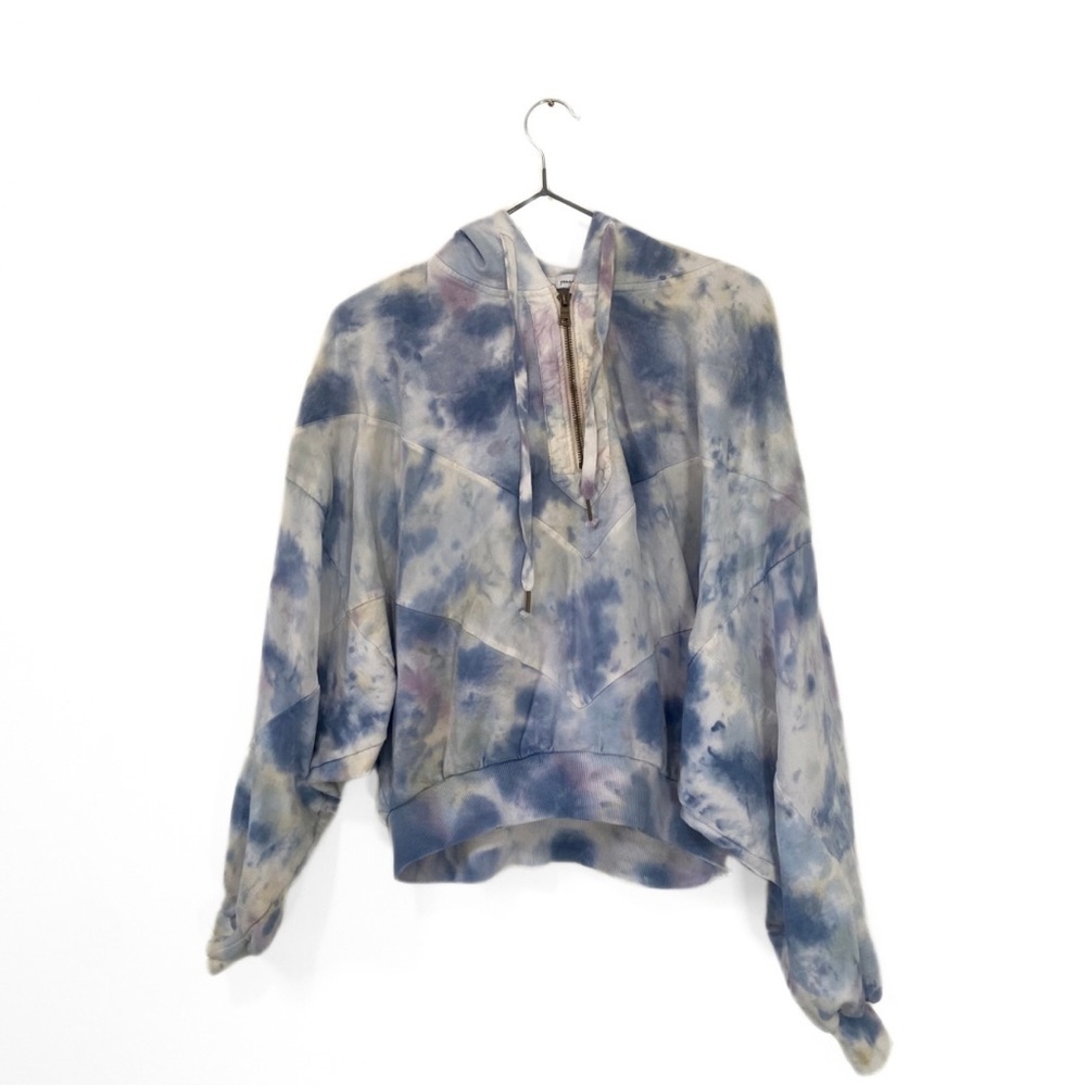 Young Fabulous & Broke Multicolour Tie-Dye Quarter Zip Dolman Hoodie Size XS